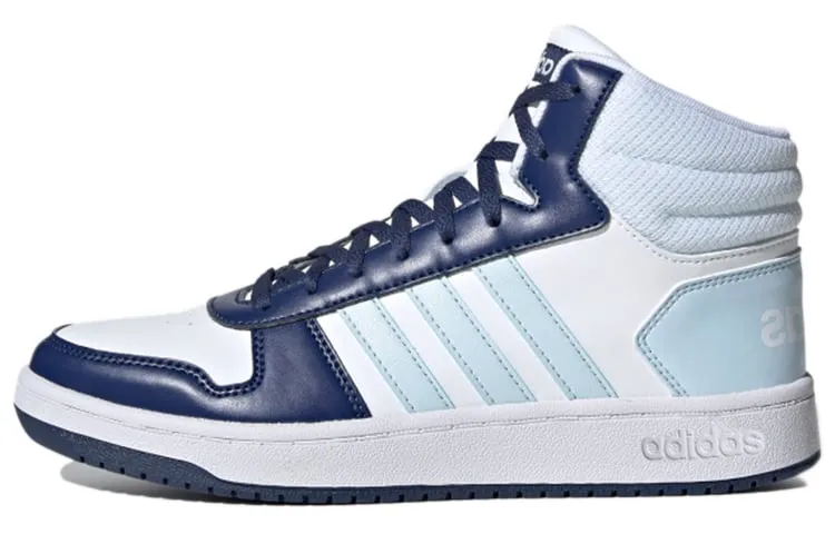 Adidas Neo Hoops 2.0 Vintage Basketball Female Sneakers, Blue/Light Blue/White