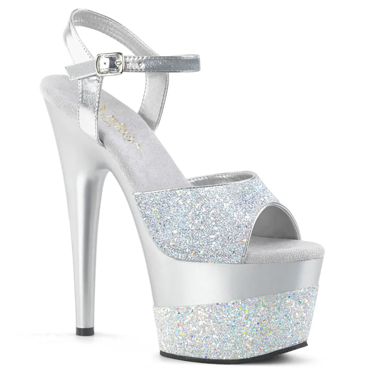 ADORE-709-2G Pleaser Silver Sexy Platform Shoes (Pole Dancing Heels)