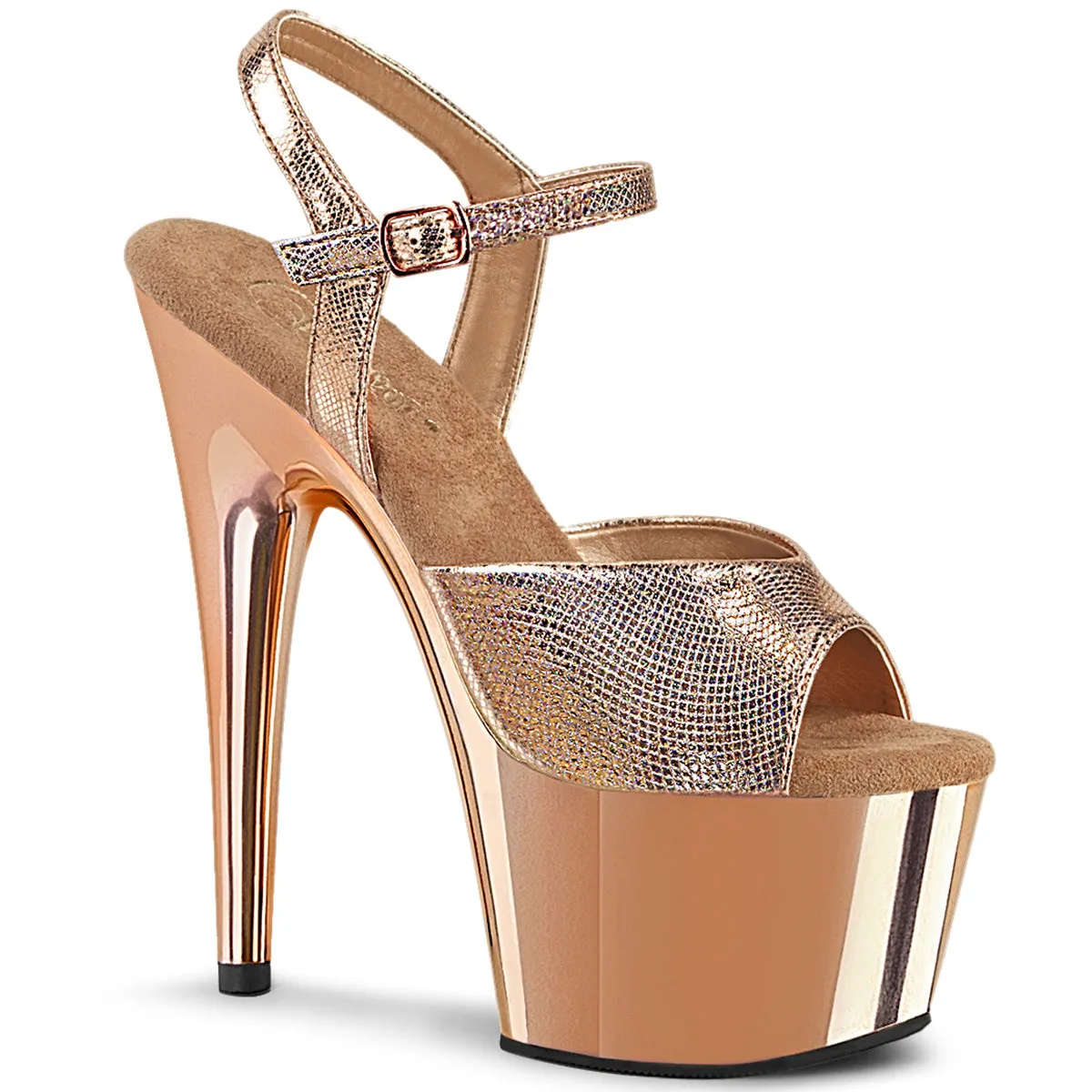 ADORE-709 Pleaser Rose Gold Glitter Sexy Platform Shoes (Pole Dancing Heels)