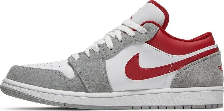 Air Jordan 1 Low SE Light Smoke Gray Gym Red, white
