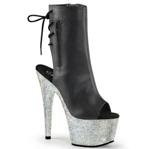 BEJEWELED-1018DM-7 Pleaser Black Faux Leather Sexy Platform Shoes (Pole Dancing Heels)