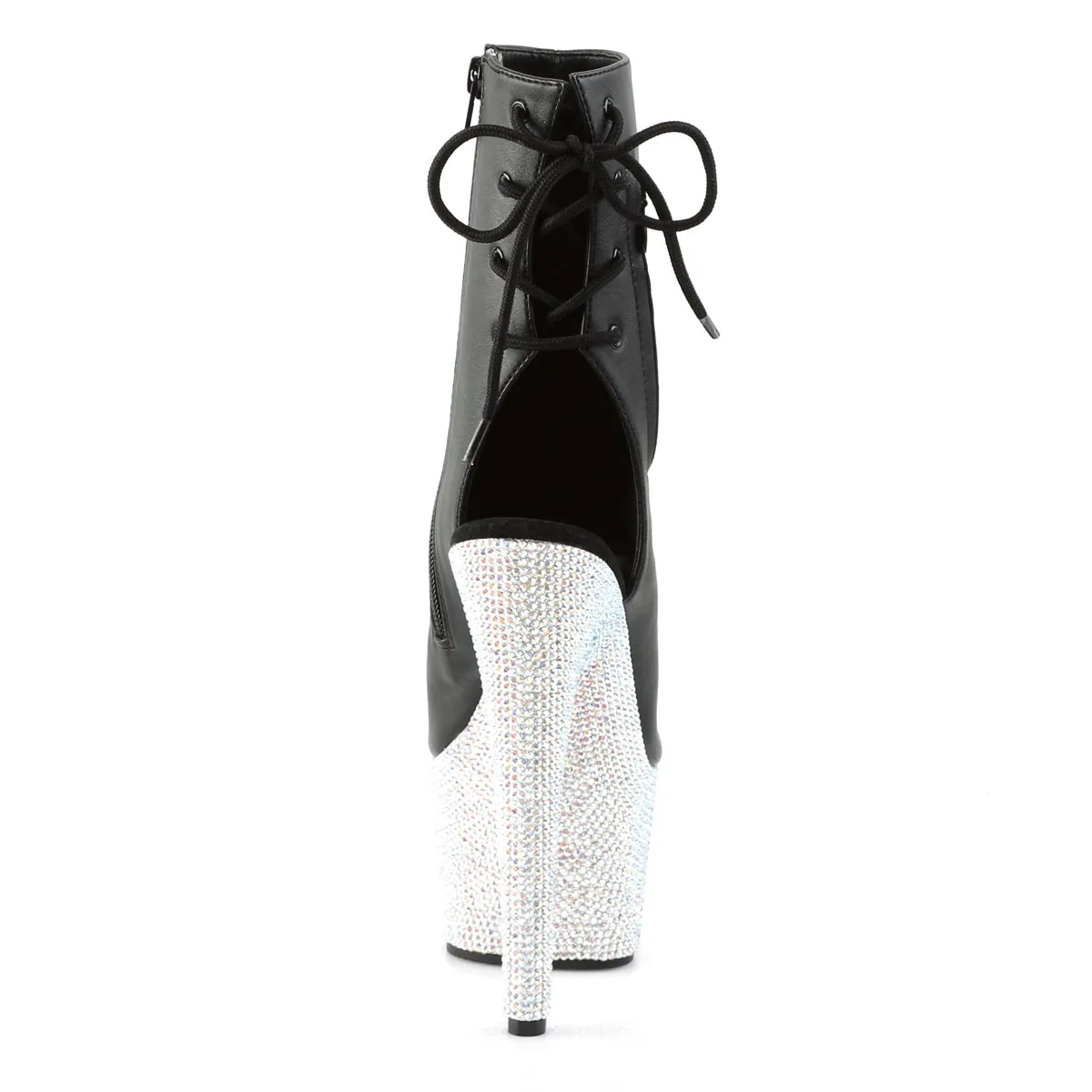 BEJEWELED-1018DM-7 Pleaser Black Faux Leather Sexy Platform Shoes (Pole Dancing Heels)