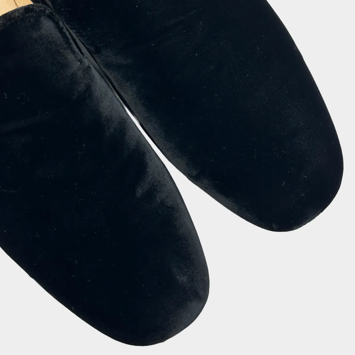 Christian Louboutin men's black velvet dandelion loafers