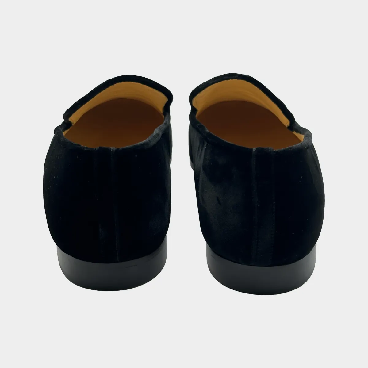 Christian Louboutin men's black velvet dandelion loafers