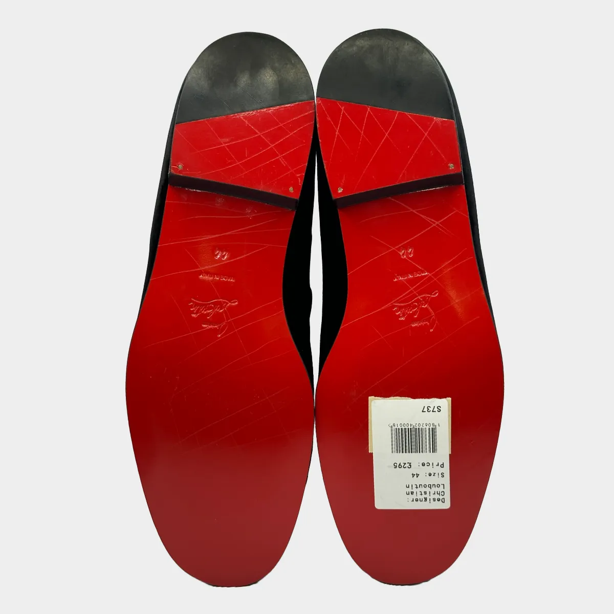 Christian Louboutin men's black velvet dandelion loafers