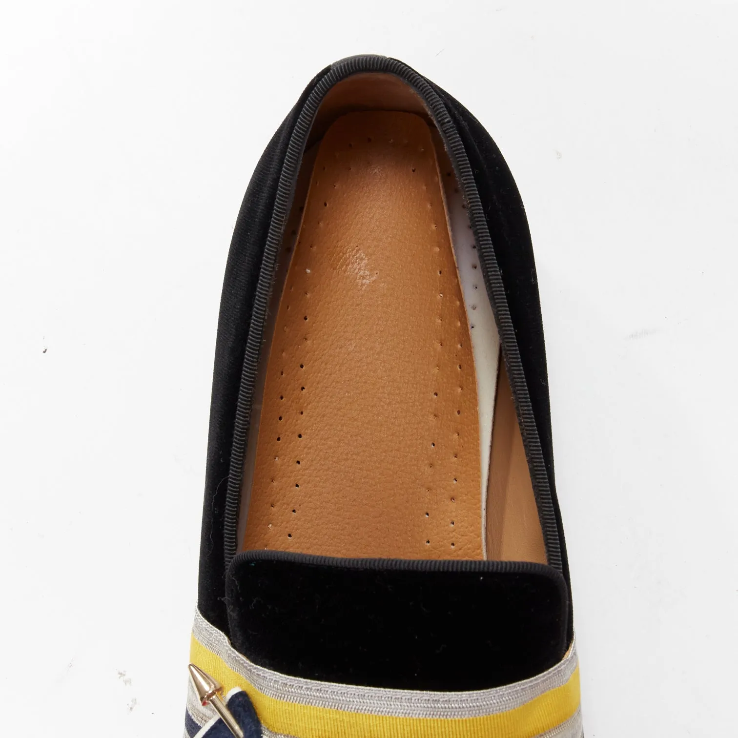CHRISTIAN LOUBOUTIN St Ordre black velvet silver star badge loafers EU43