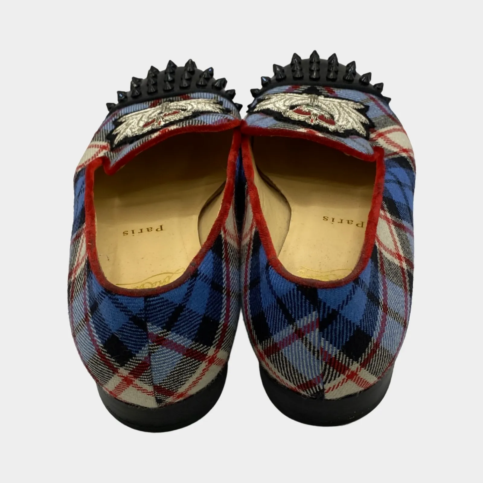 Christian Louboutin women's tartan print 'Intern' loafers