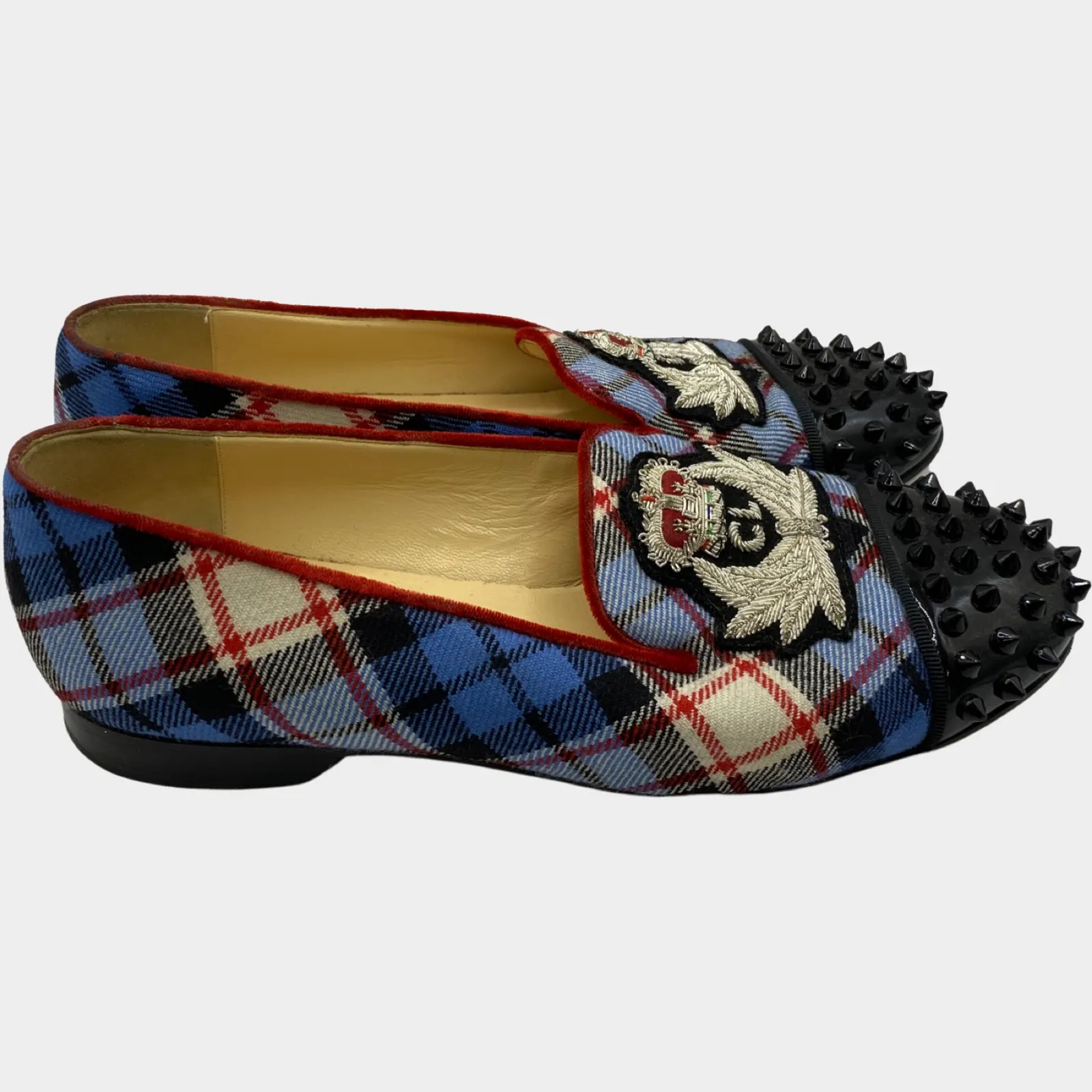 Christian Louboutin women's tartan print 'Intern' loafers