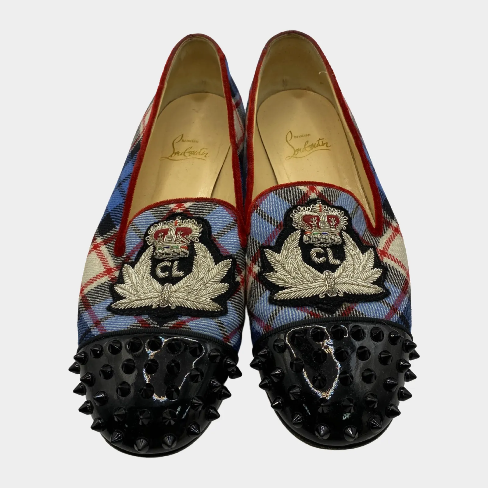 Christian Louboutin women's tartan print 'Intern' loafers