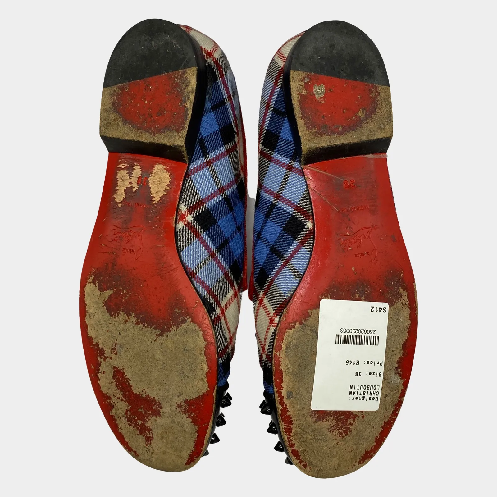 Christian Louboutin women's tartan print 'Intern' loafers