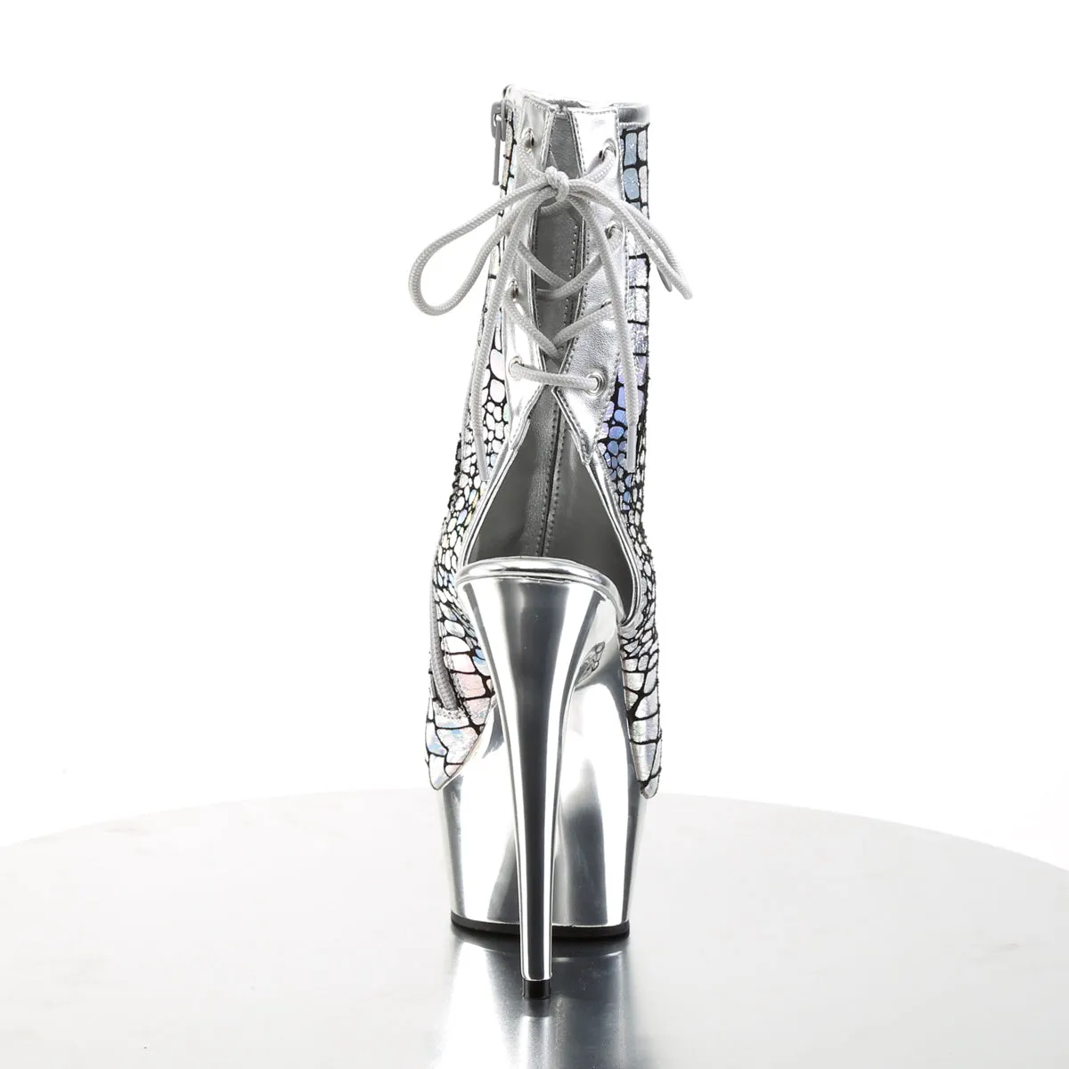 DELIGHT-1018HG Pleaser Silver Hologram Sexy Platform Shoes (Pole Dancing Heels)