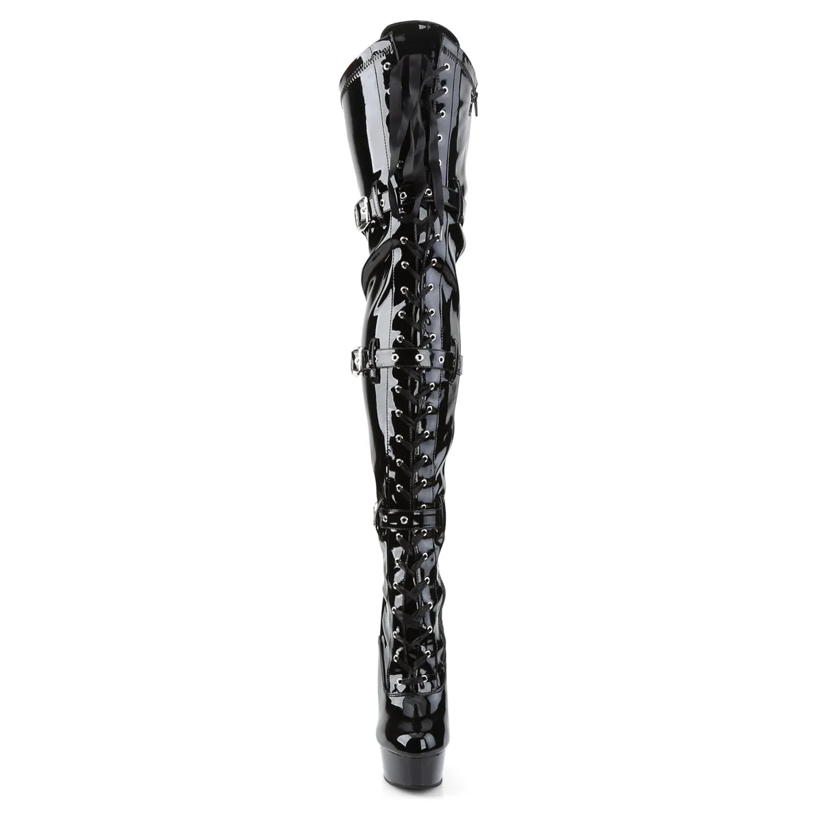DELIGHT-3028 Pleaser Black Patent Sexy Platform Shoes (Pole Dancing Heels)
