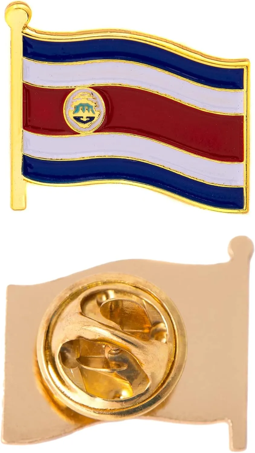 Desert Cactus Costa Rica Lapel Pin Country Enamel Made of Metal Souvenir Hat Men Women Patriotic (Waving Flag Pin)