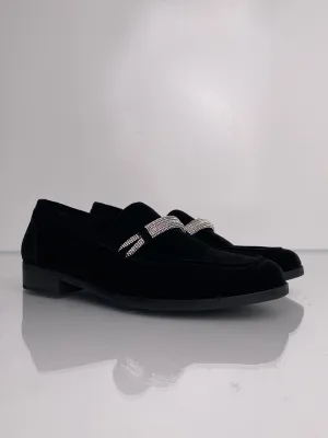 Diane B Black Velvet Loafers, 6