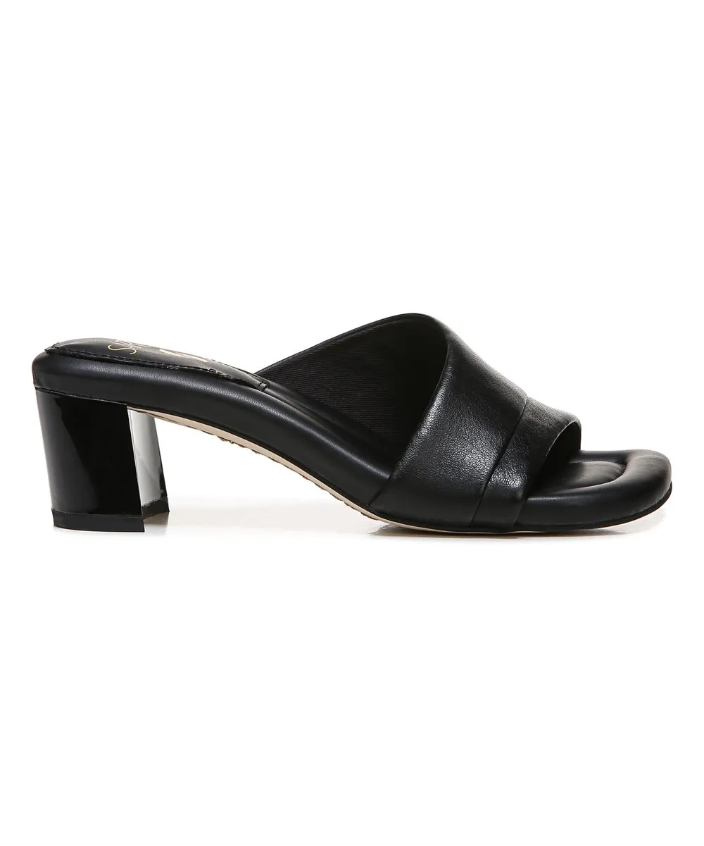 Dreamy Black Leather Franco Sarto Sandals