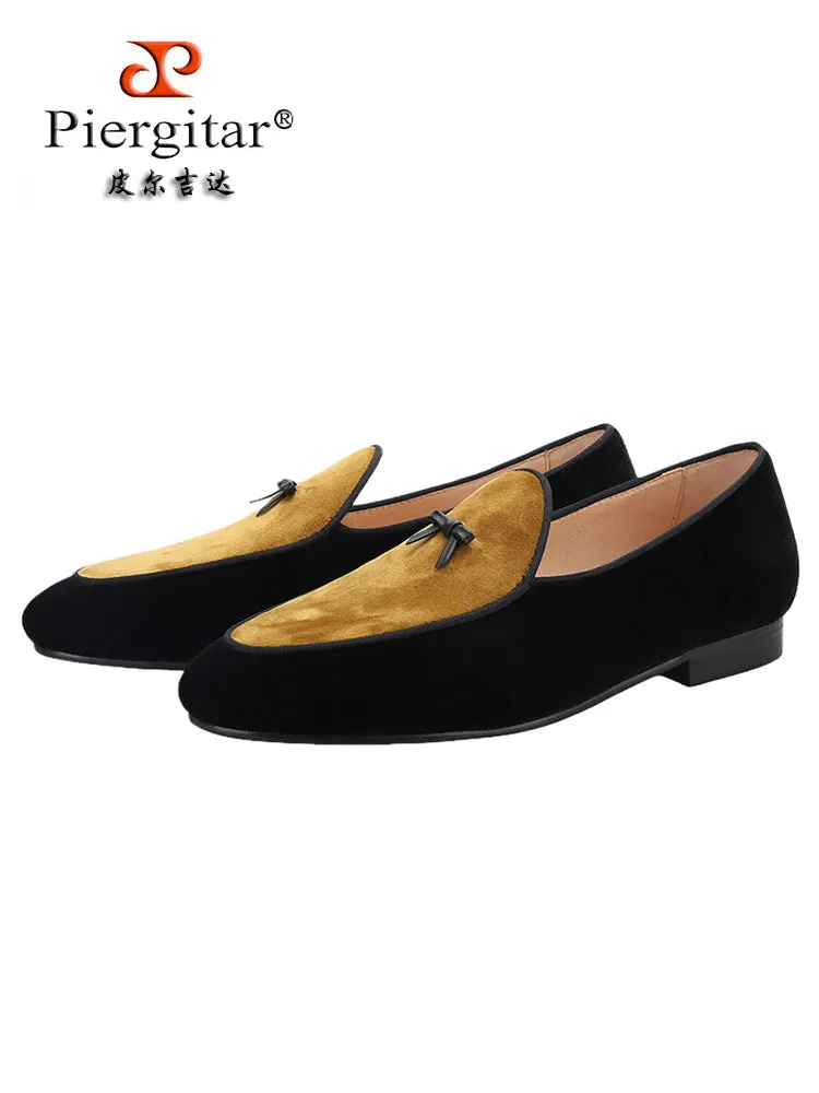 Exported to Europe and the United States, classic Belgian loafers, velvet, color-blocked, bow-knot men's slip-on shoes, casual and comfortable
