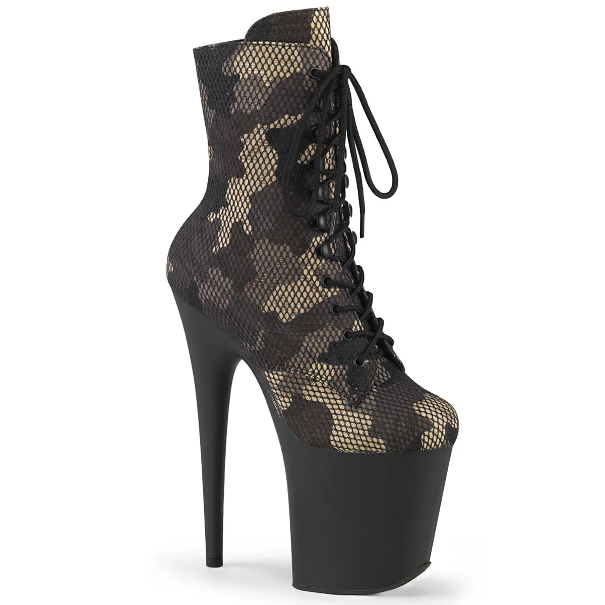 FLAMINGO-1020CM Pleaser Green Camo-Mesh Sexy Platform Shoes (Pole Dancing Heels)