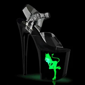 FLAMINGO-808NLDG Pleaser Clear/Black Sexy Platform Shoes (Pole Dancing Heels)