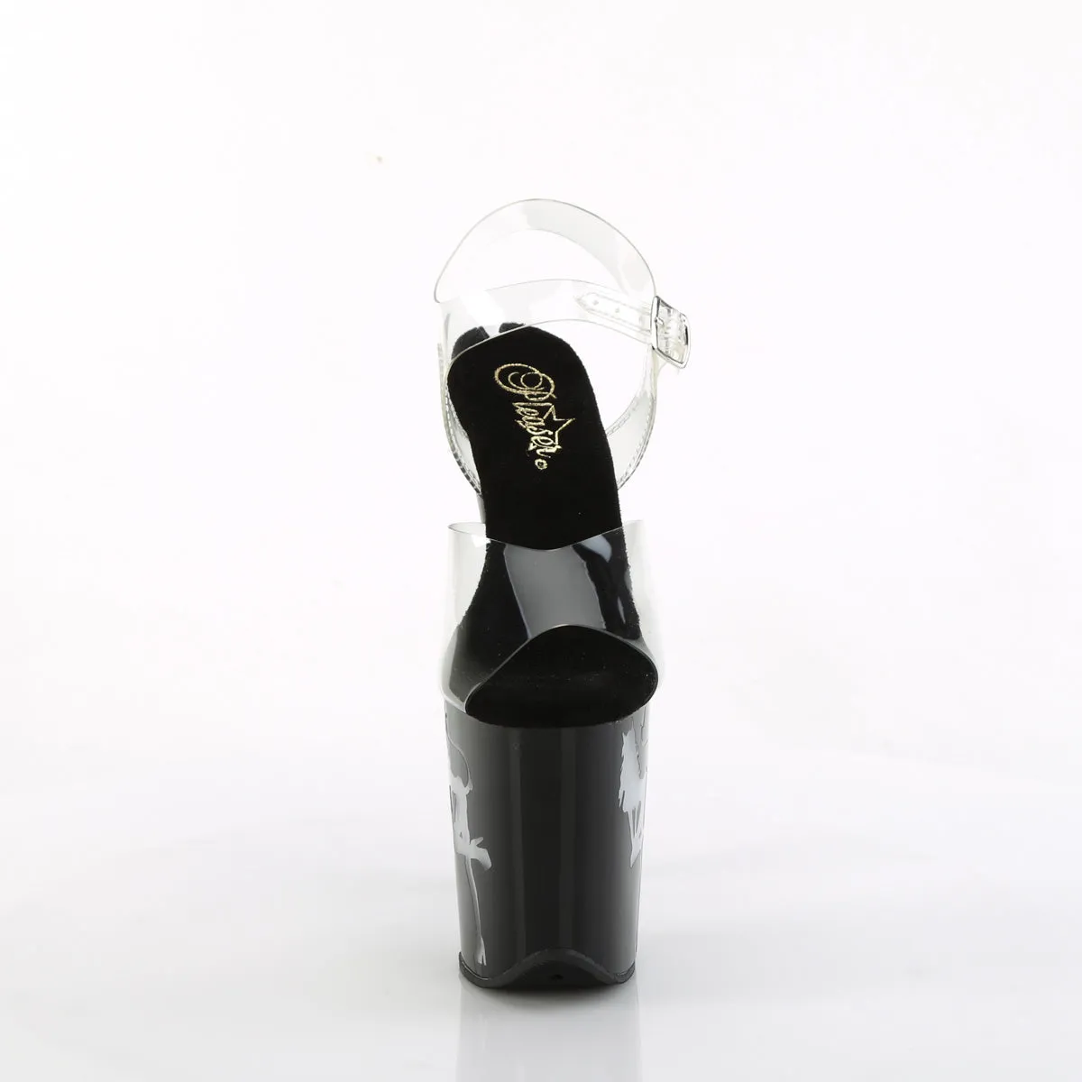FLAMINGO-808NLDG Pleaser Clear/Black Sexy Platform Shoes (Pole Dancing Heels)