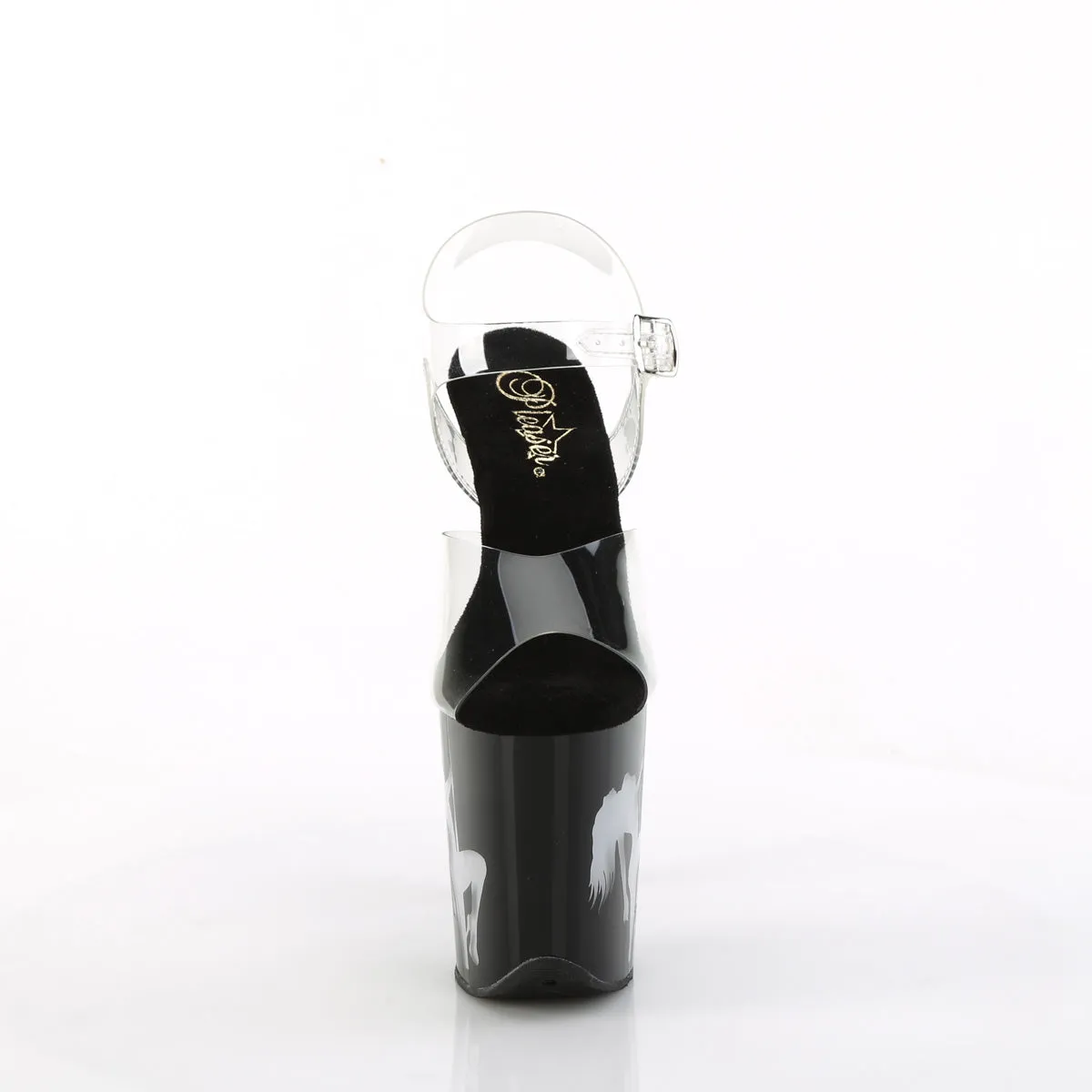 FLAMINGO-808NLSG Pleaser Clear/Black Sexy Platform Shoes (Pole Dancing Heels)