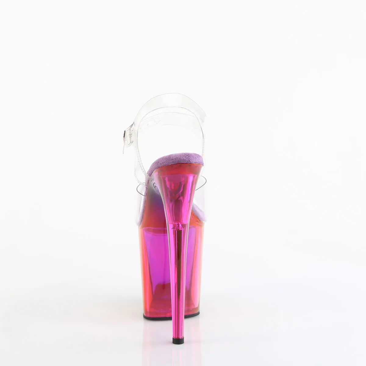 FLAMINGO-808RMT Pleaser Clear/Rainbow Misty Tinted Sexy Platform Shoes (Pole Dancing Heels)