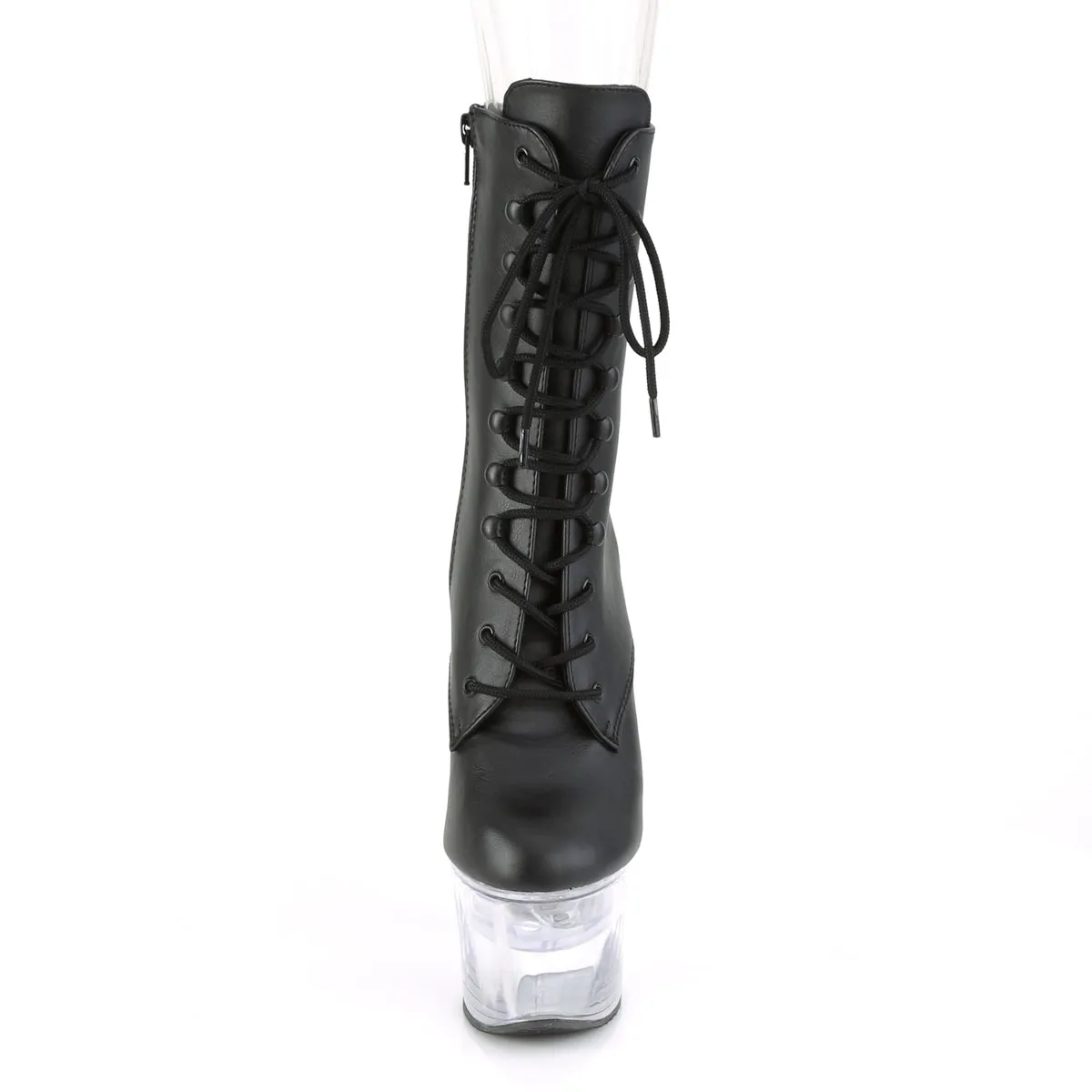 FLASHDANCE-1020-7 Pleaser Black Faux Leather Sexy Platform Shoes (Pole Dancing Heels)