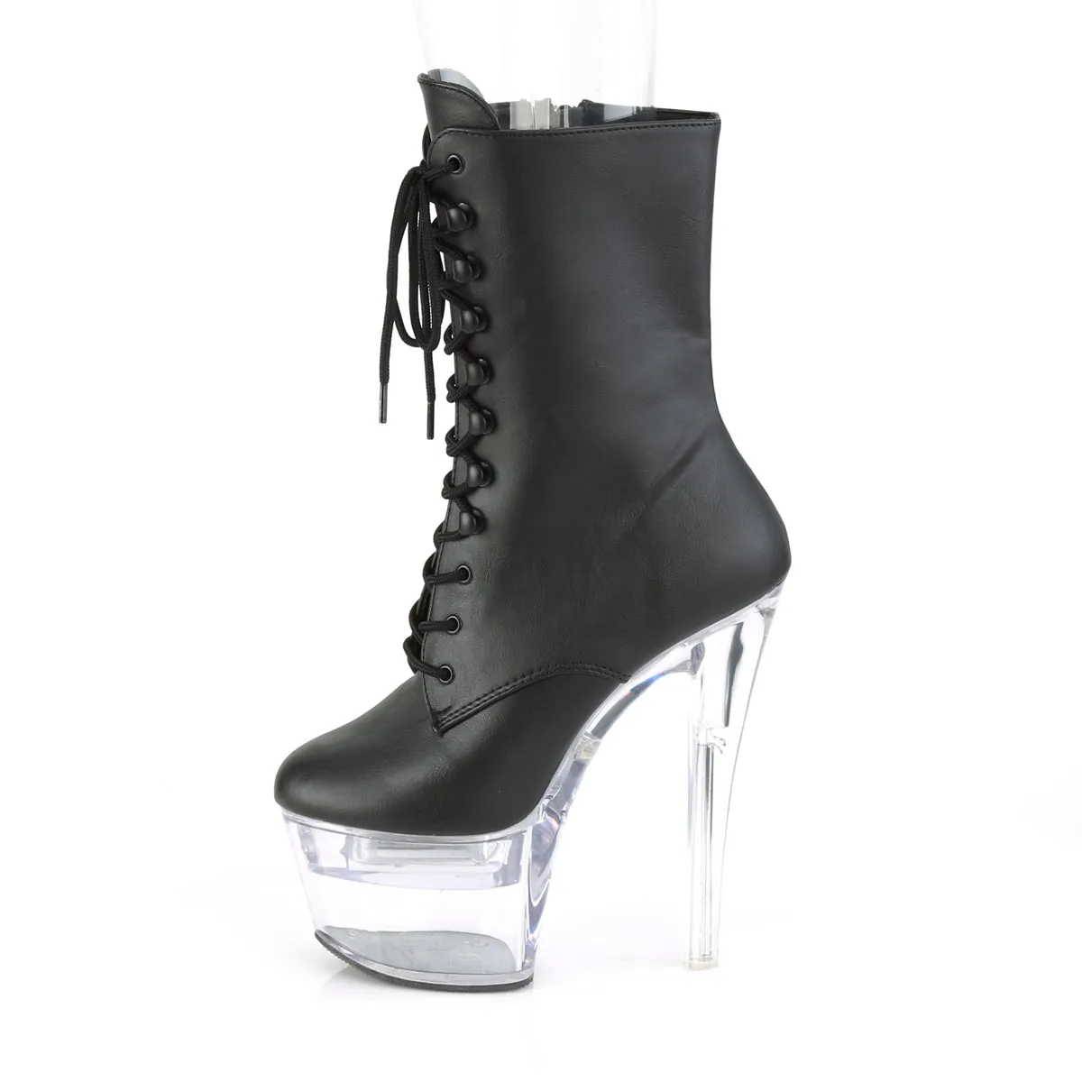 FLASHDANCE-1020-7 Pleaser Black Faux Leather Sexy Platform Shoes (Pole Dancing Heels)