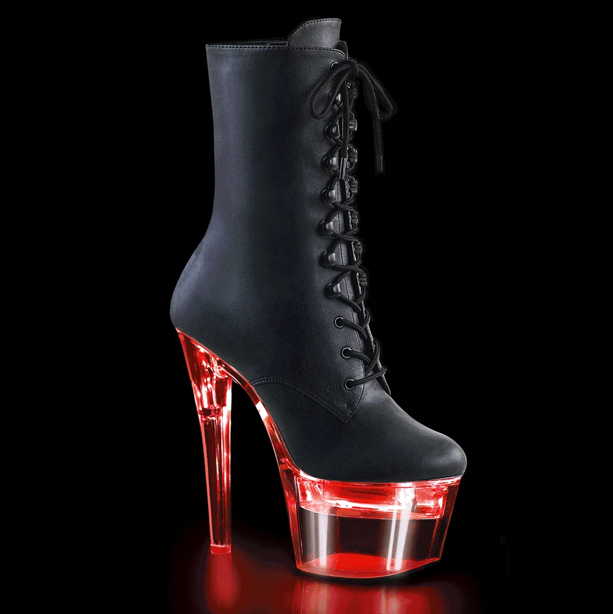 FLASHDANCE-1020-7 Pleaser Black Faux Leather Sexy Platform Shoes (Pole Dancing Heels)