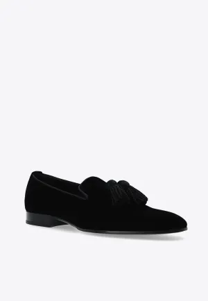 Foxley Tassel-Detail Velvet Loafers