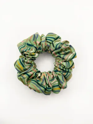 Green Desert Rain Scrunchie - Abstract Green Boho Hair Tie