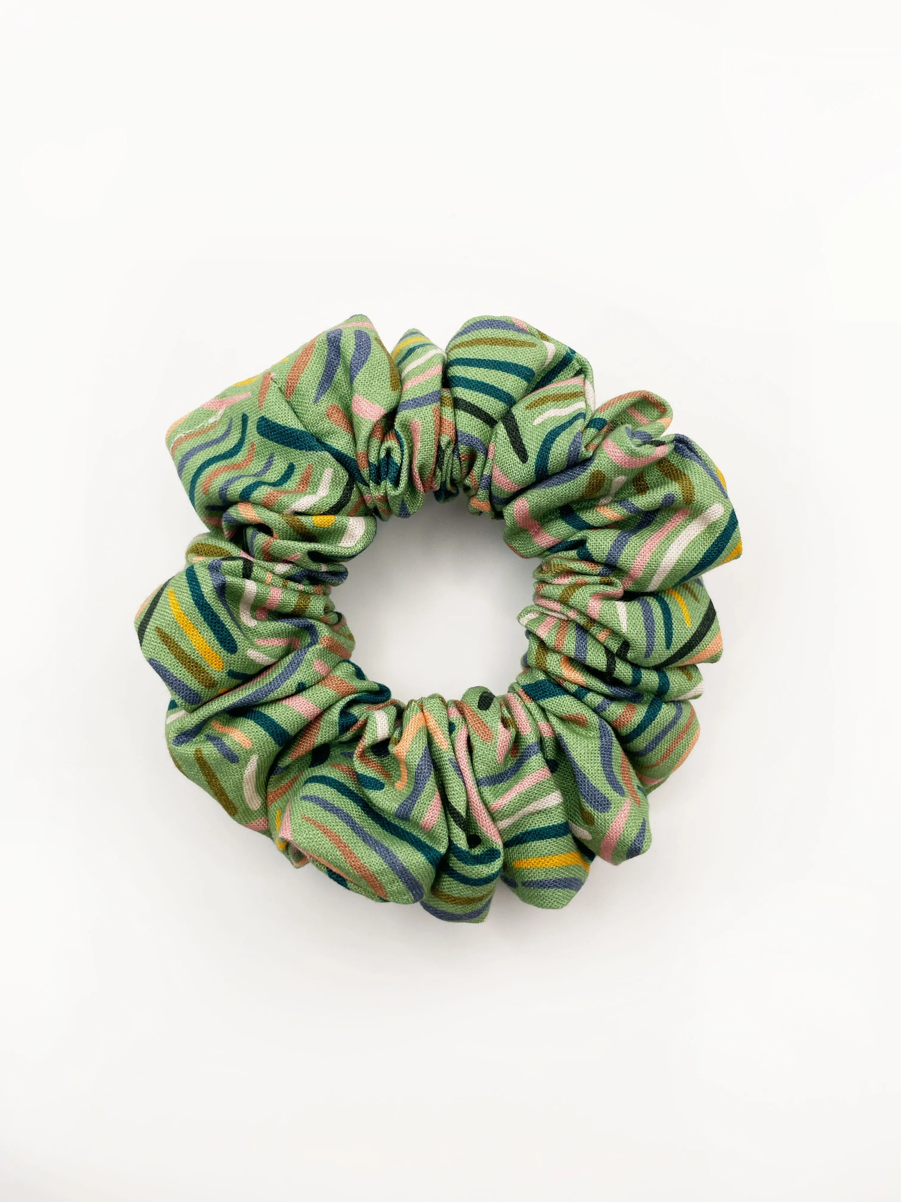 Green Desert Rain Scrunchie - Abstract Green Boho Hair Tie