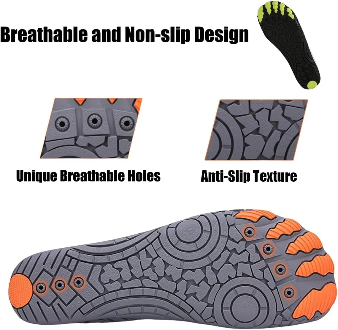 Grounded Footwear for Women Men, Wide Toe Box Hike Barefoot Shoes, Healthy & Non-Slip Grounding Shoe Quick-Dry Breathable Waterproof Beach Swim Surf Comfort Wear Water Shoes
