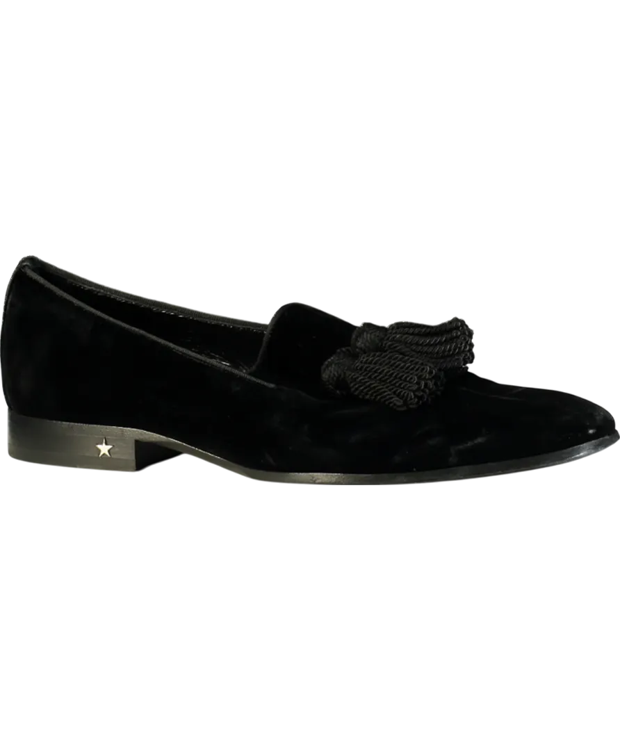 Jimmy Choo Black Foxley Velvet Slip-on Loafers With Tassel UK 8 EU 42 