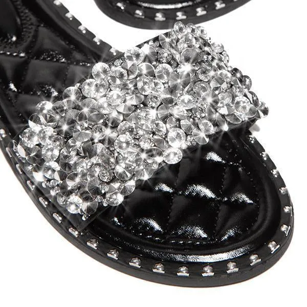 Kimemoda Casual Slides Beaded Flat Sandals