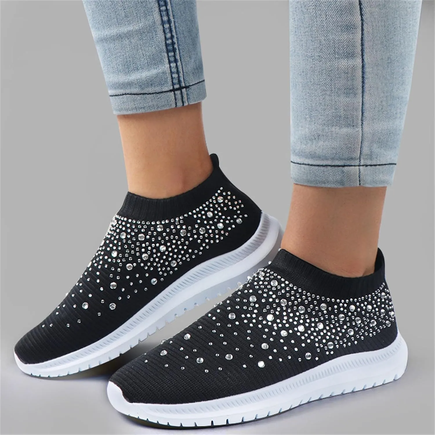 Ladmiple Shoes For Women Sneakers Slip On Walking Shoes Lightweight Running Jogging Sneakers Non Slip Gym Tennis Shoes