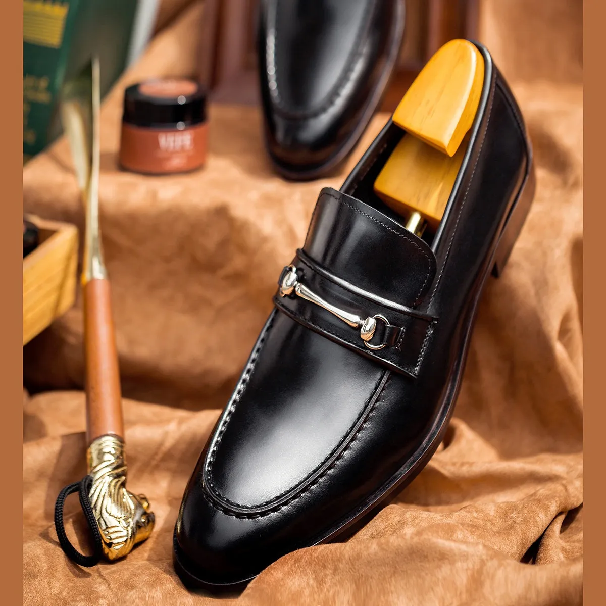 luxury buttermilk skin loafers men dress shoes