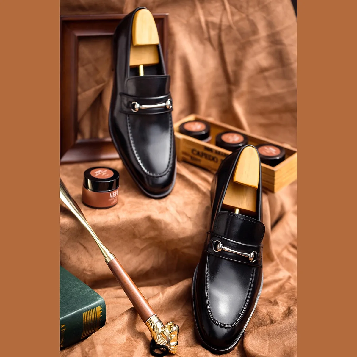 luxury buttermilk skin loafers men dress shoes