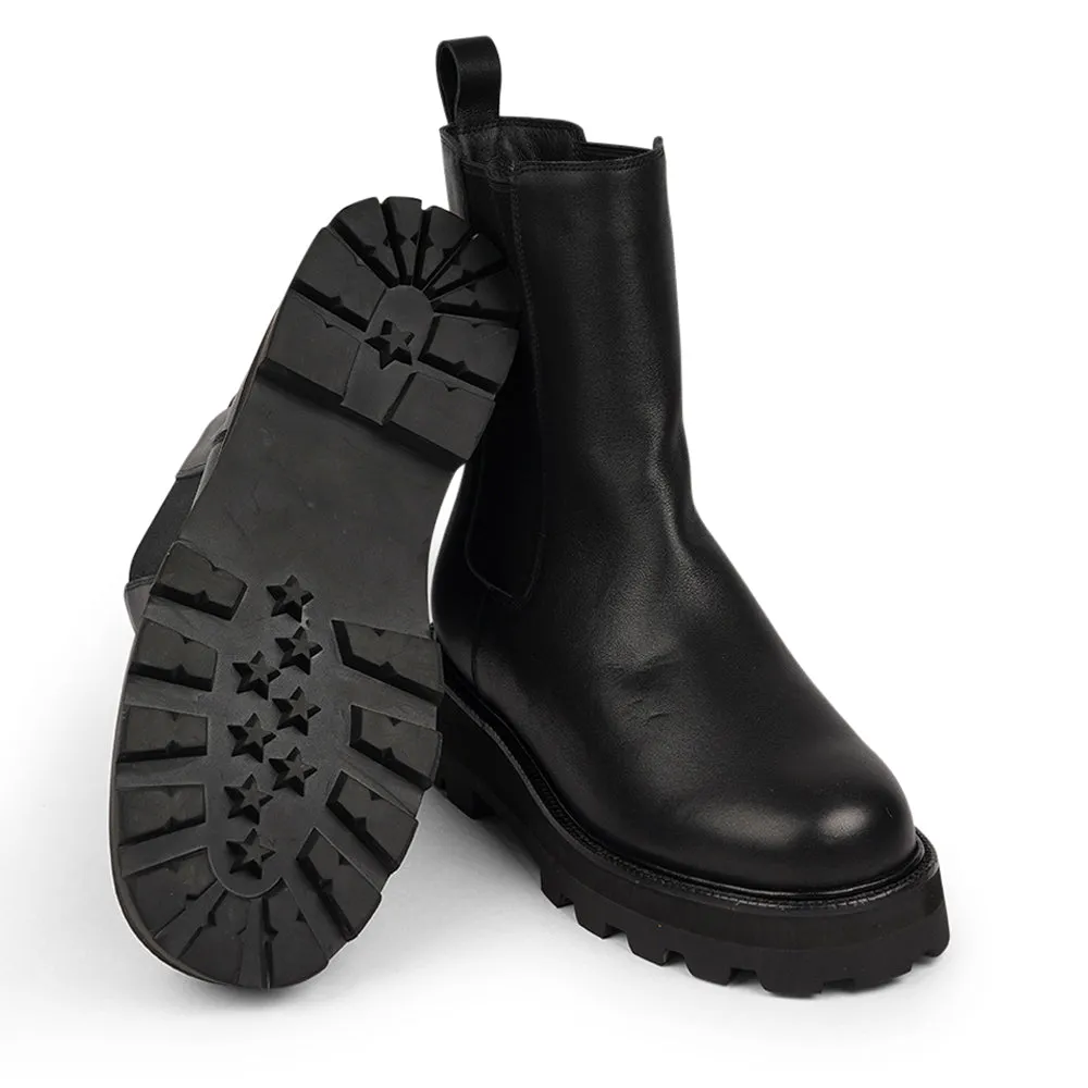 Musala - Leather boots with flyknit