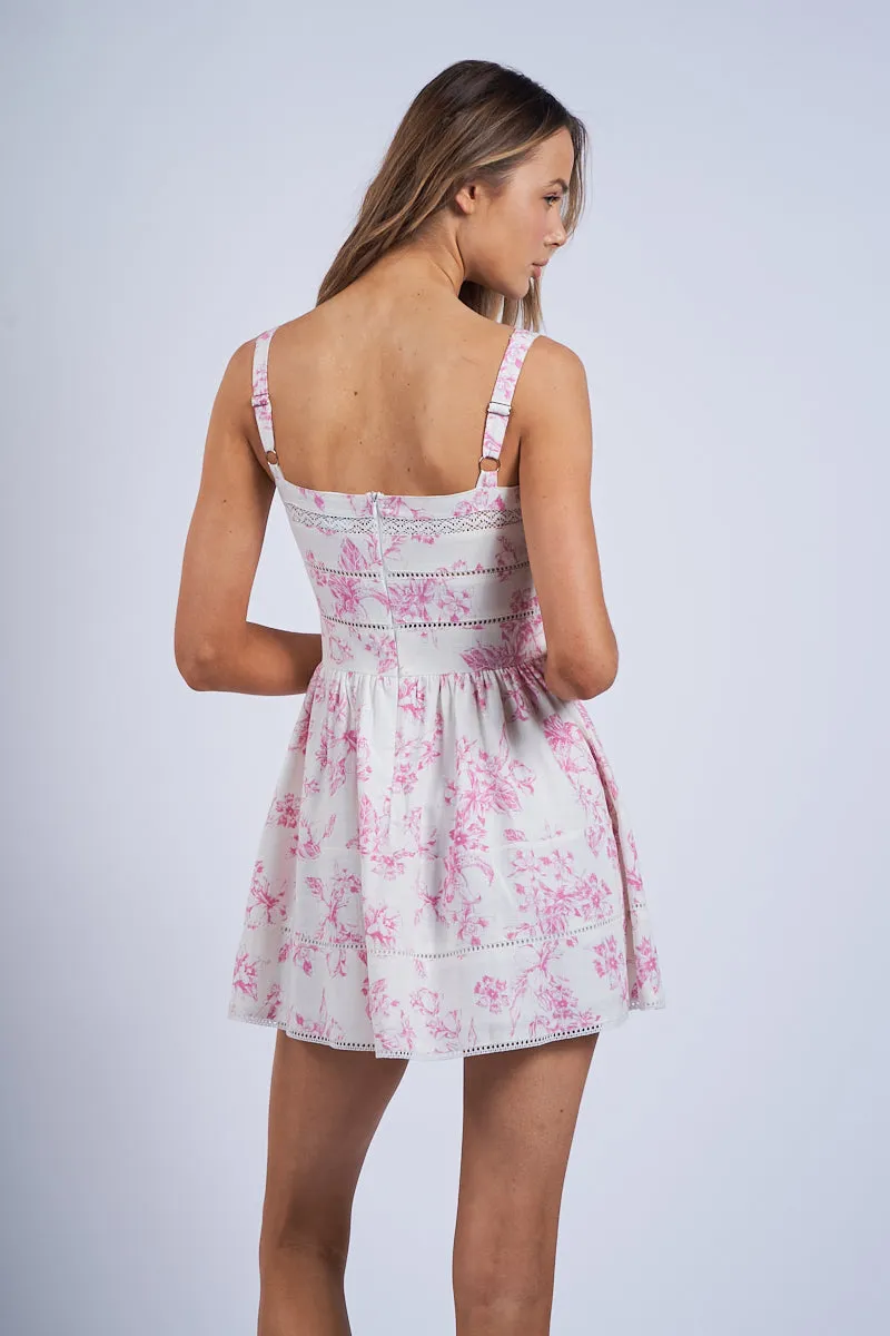 Pink Mini Floral Dress
