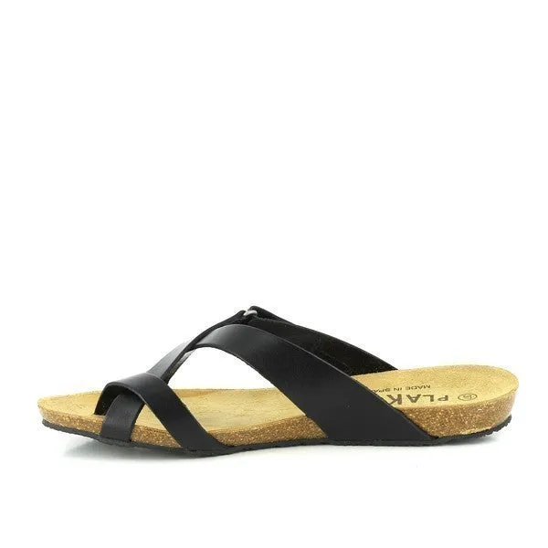 Plakton 575125 Coal Black Thong Sandals