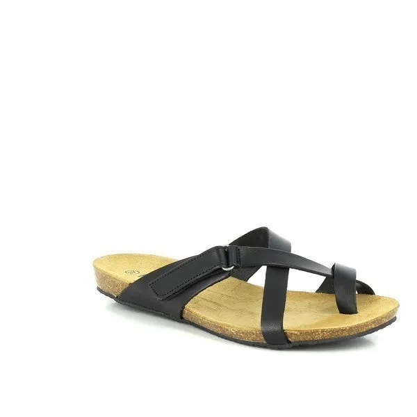 Plakton 575125 Coal Black Thong Sandals