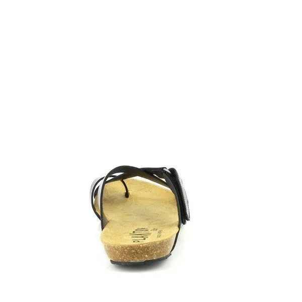 Plakton 575125 Coal Black Thong Sandals