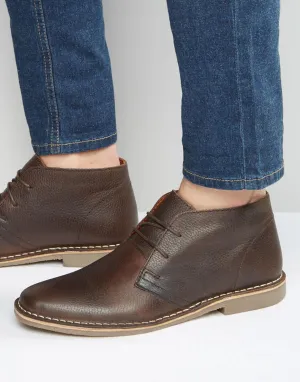 Red Tape Desert Boots In Brown Leather