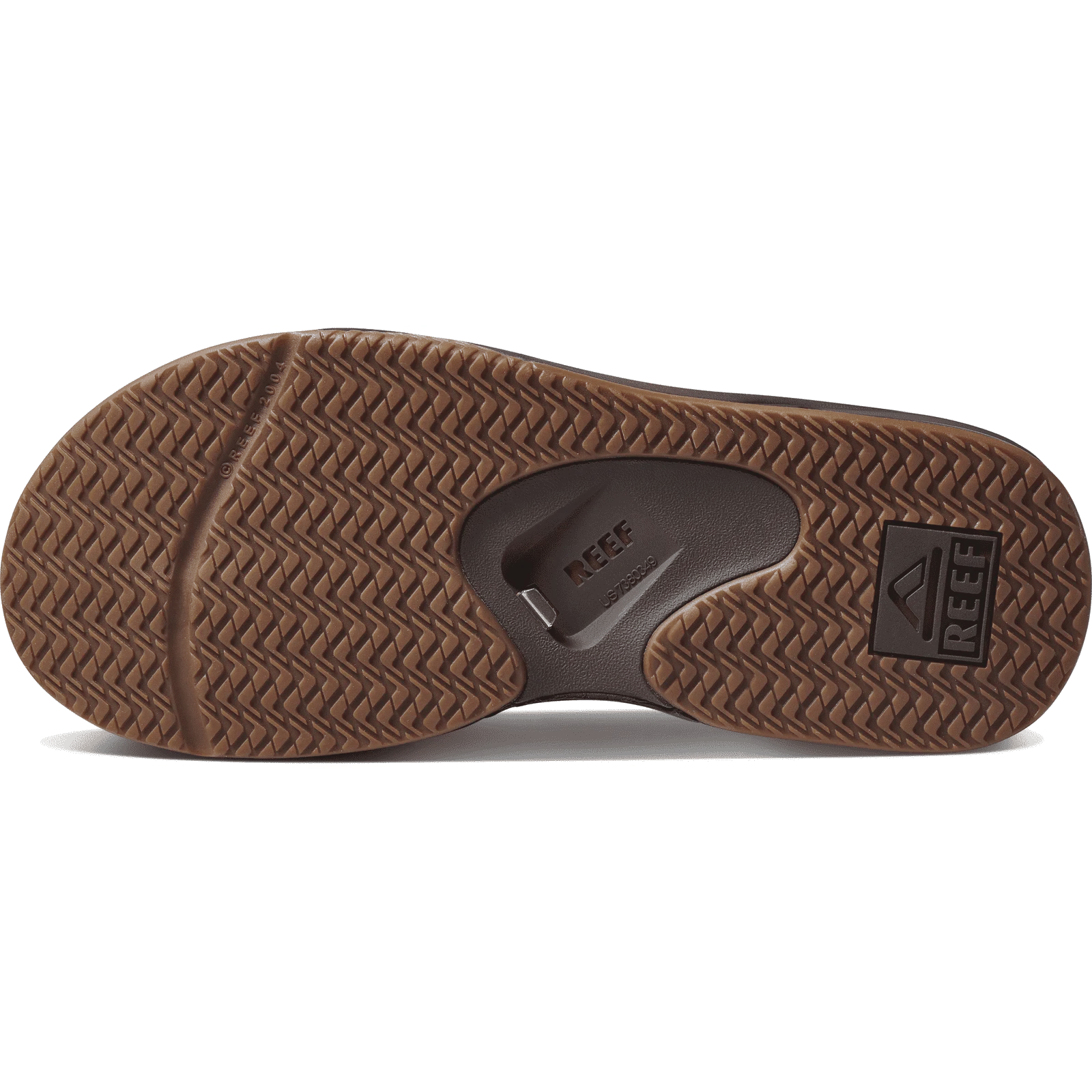Reef Mens Leather Fanning Flip Flops - Dark Brown