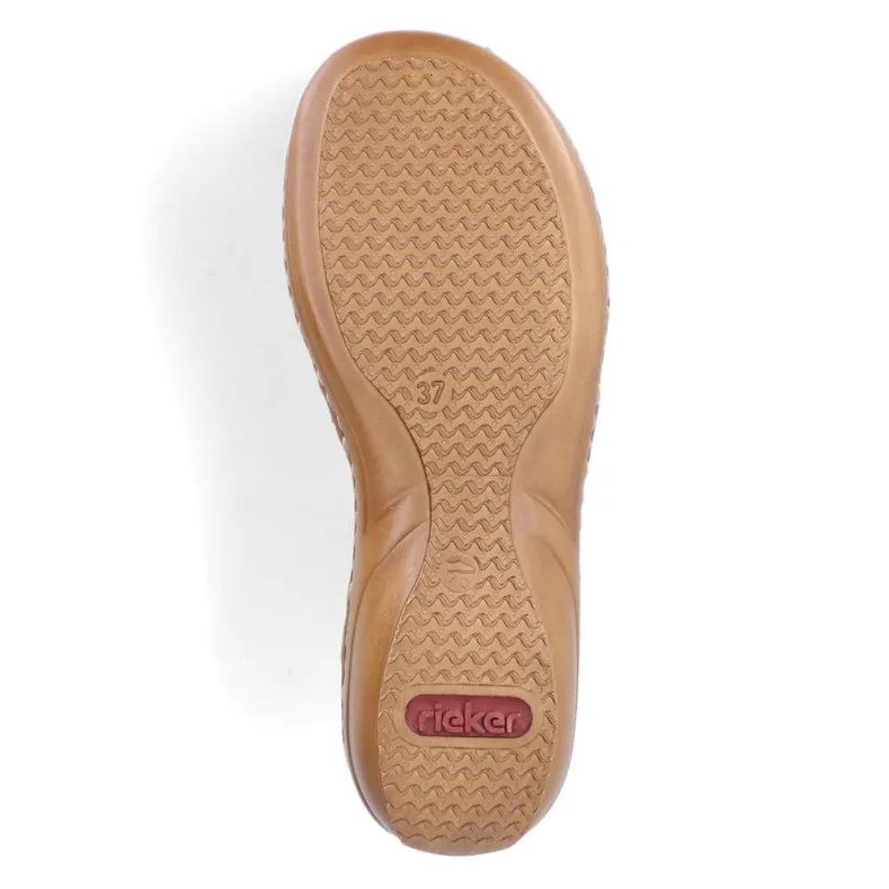 Rieker Regina 75 Black Leather Sandal (Women's)