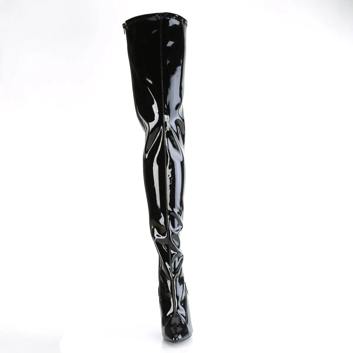 SEDUCE-4000 Pleaser Black Patent Sexy Single Sole Shoes (Fetish Footwear)