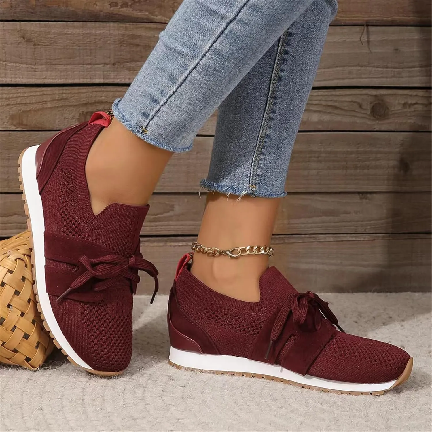 Slip On Sneakers Women Arch Support Athletic Walking Running Shoes Casual Mesh-Comfortable Tennis Workout Sneakers