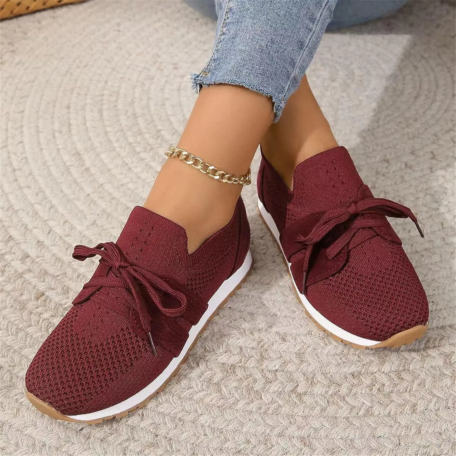 Slip On Sneakers Women Arch Support Athletic Walking Running Shoes Casual Mesh-Comfortable Tennis Workout Sneakers