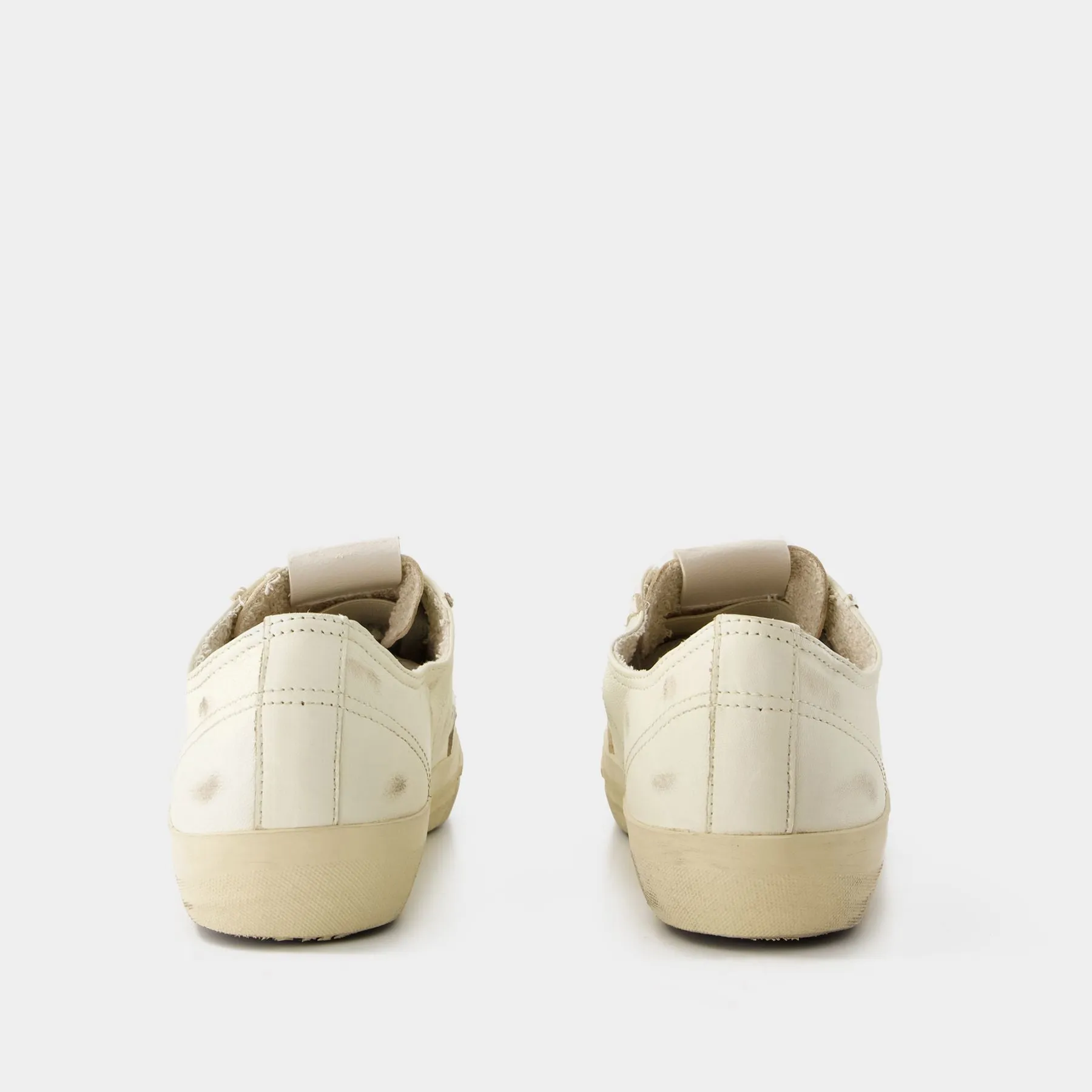Sneakers V-Star 2 - Golden Goose - Cuir - Dirty Blanc/Noir