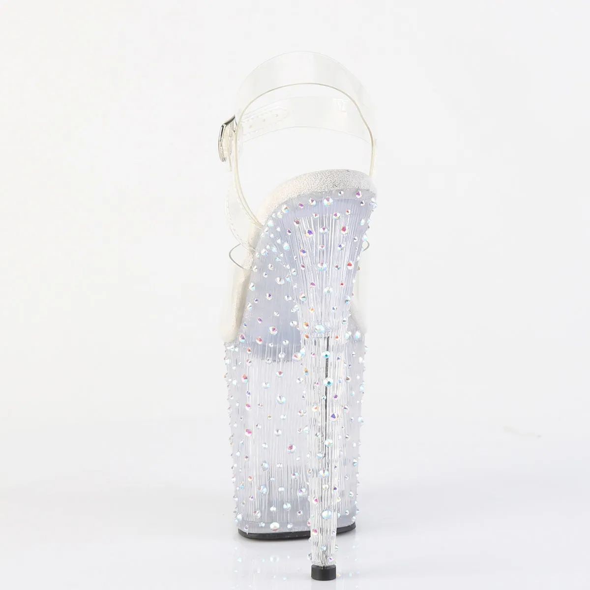STARDANCE-808 Pleaser Clear/Silver Sexy Platform Shoes (Pole Dancing Heels)